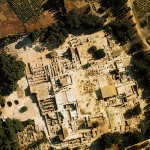 Letecký snímek paláce Knossos
